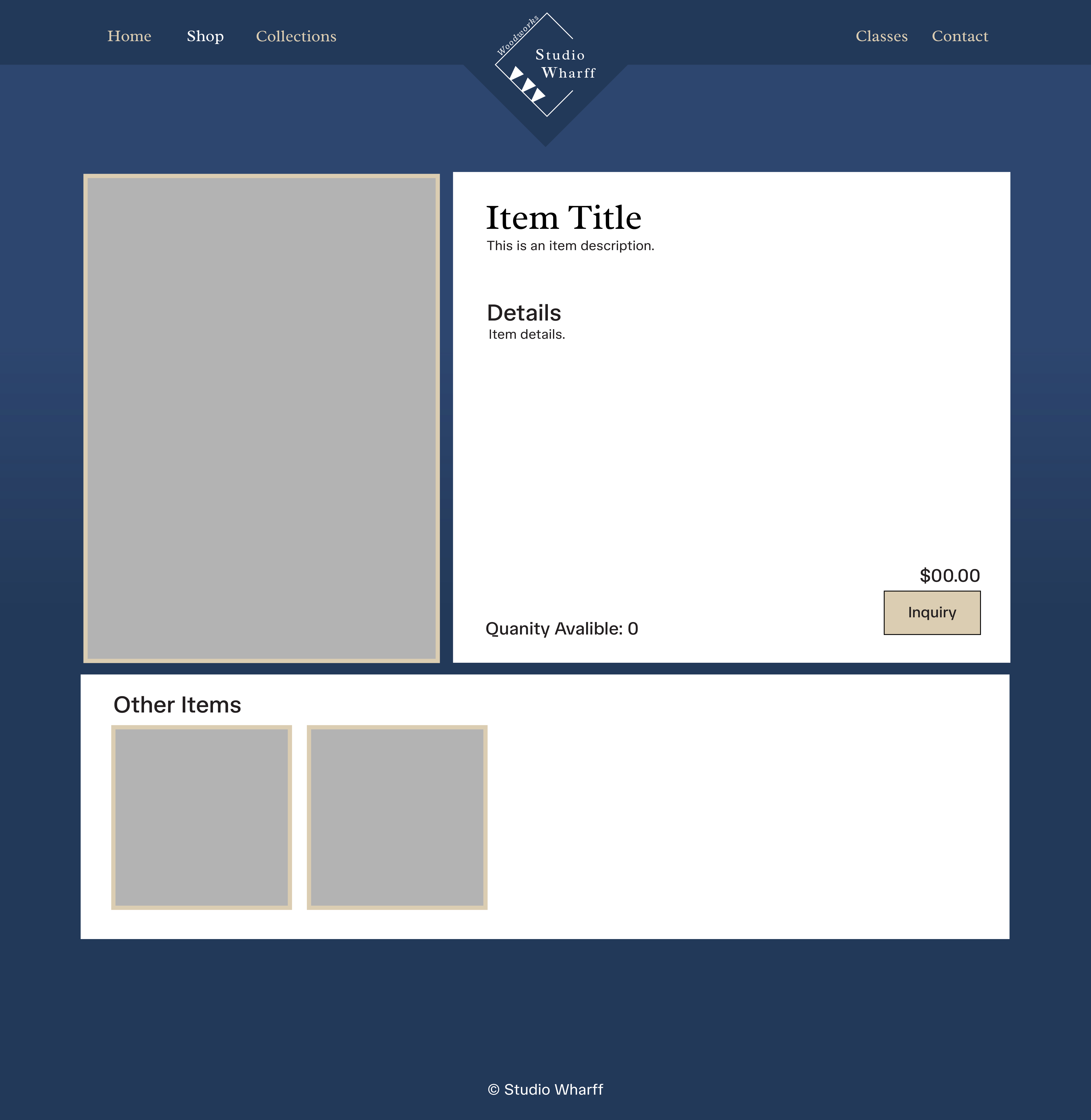 Studio Wharff Shop Sub-page